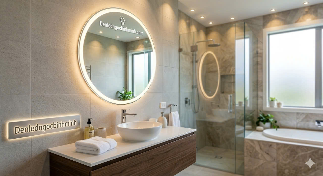Chiếu sáng nhà vệ sinh – Tạo không gian tiện nghi, hiện đại và an toàn cùng đèn led Ngọc Bình Minh