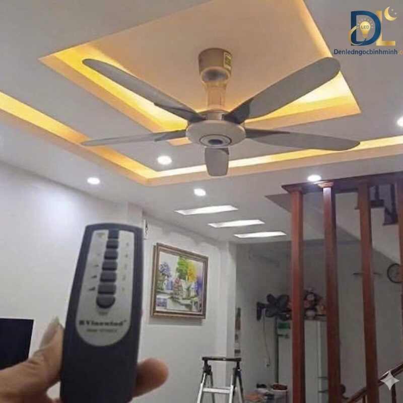 Quạt trần vinawind QT 1500X 5 cánh, điều khiển từ xa